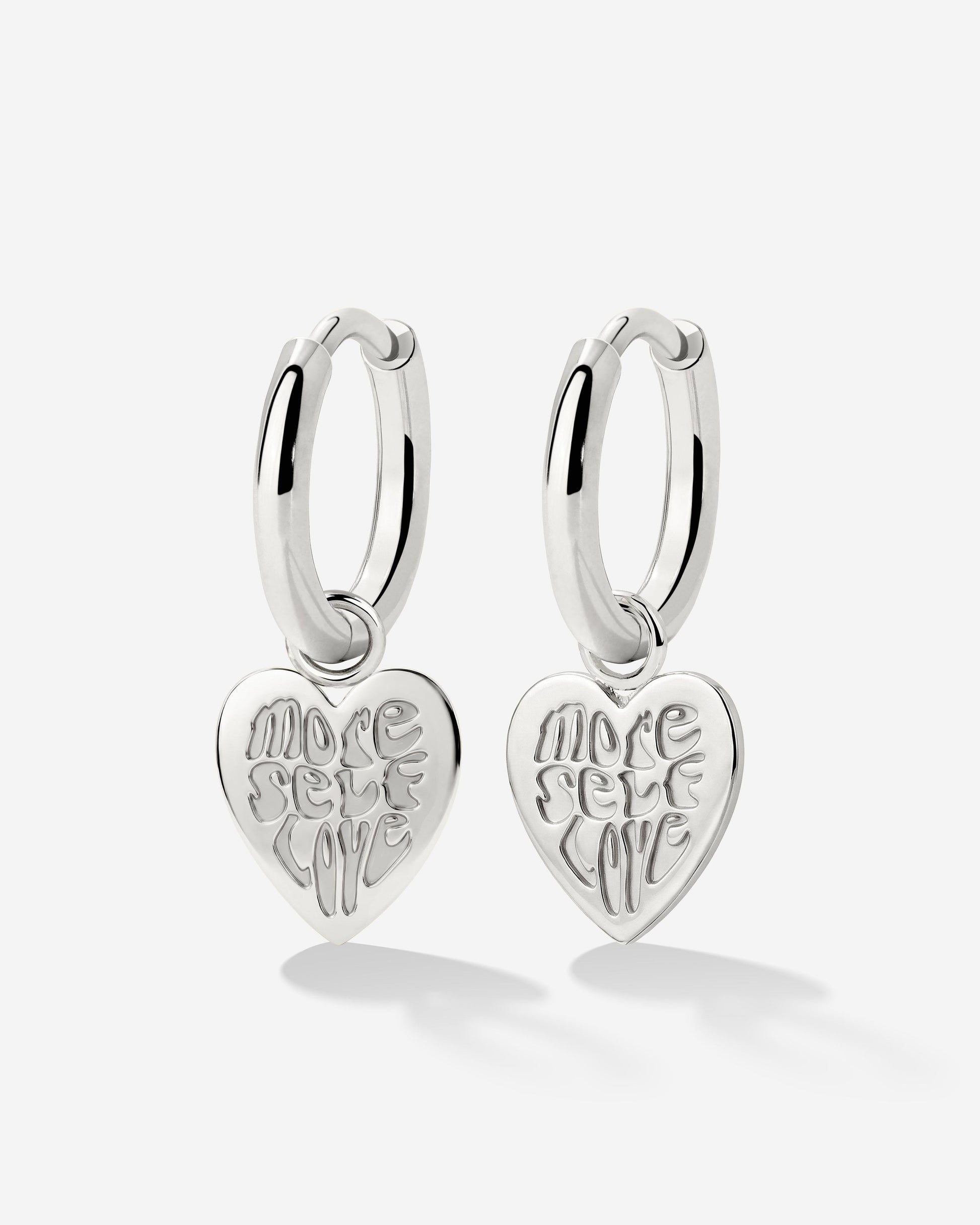 More Self-Love Hoop Set Small Silver