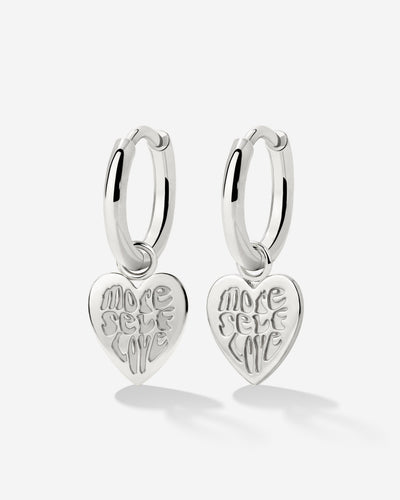 More Self-Love Hoop Set Small Silver