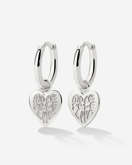 More Self-Love Hoop Set Small Silver