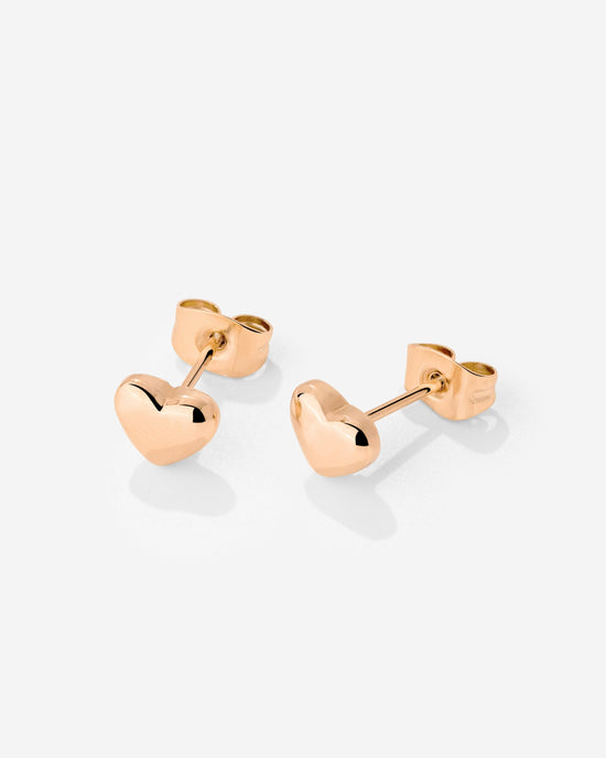 Lovely Heart Studs Rose Gold