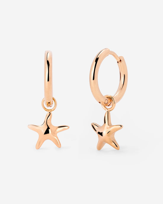 Sea Star Hoop Set Small Rose Gold