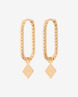 Rombo Oval Twisted Hoops Small Rose Gold