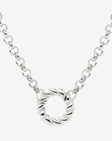 Twisted Donut Necklace Silver