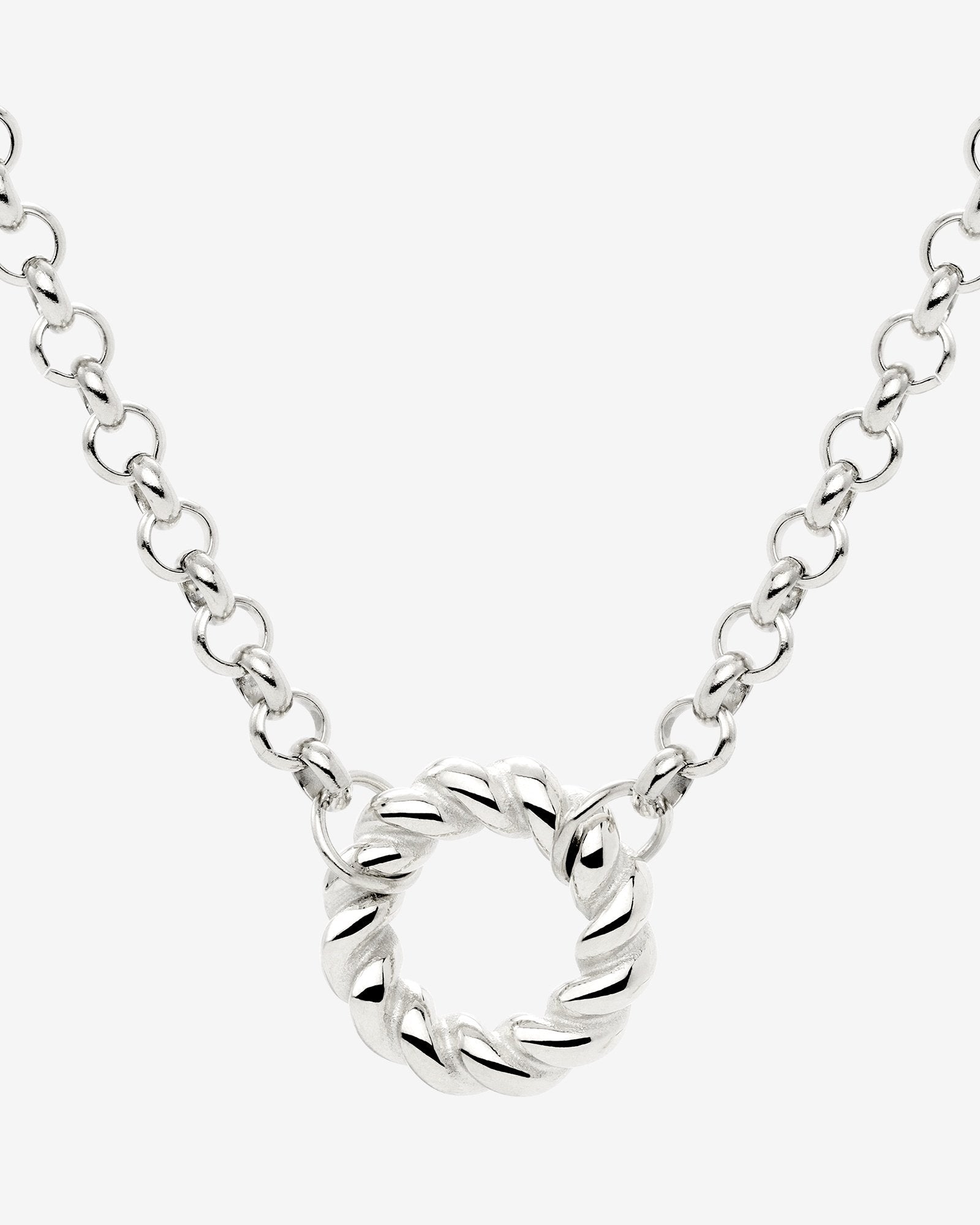 Twisted Donut Necklace Silver