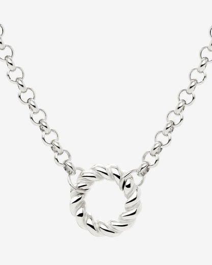 Twisted Donut Necklace Silver