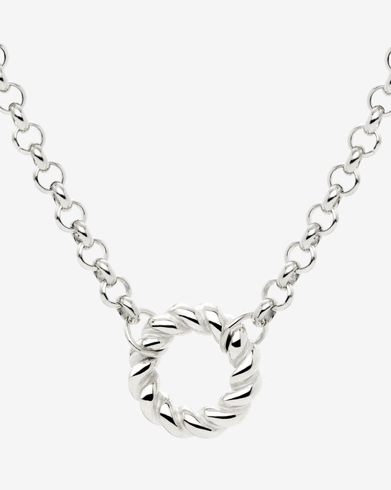 Twisted Donut Necklace Silver