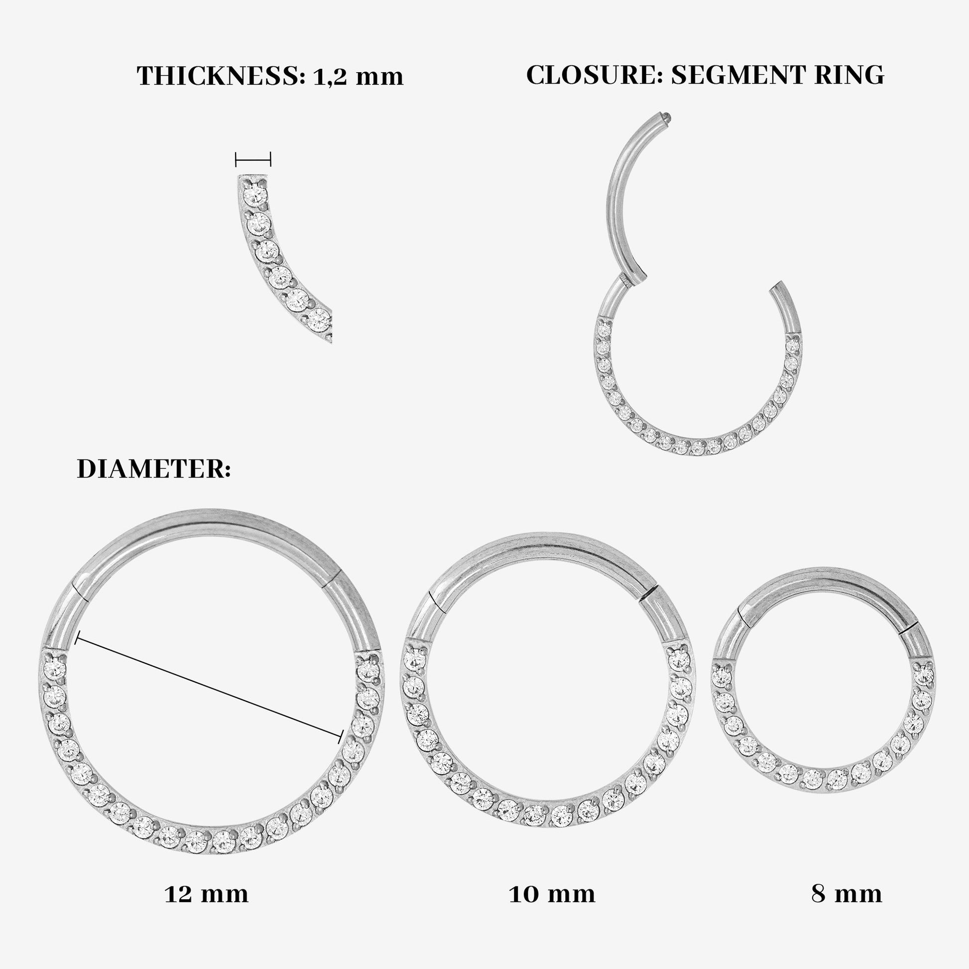 Radiant Click Piercing Silver
