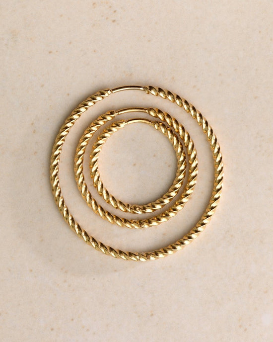 Twisted Hoops Large Rose Gold