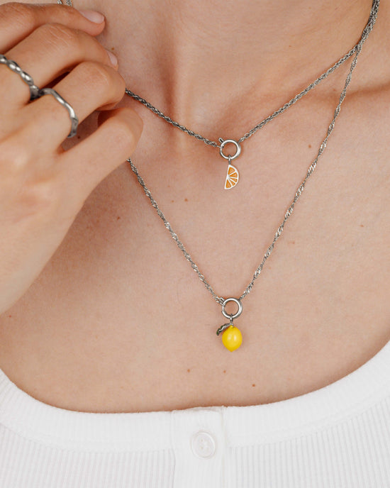 Juicy Rope Chain Necklace Set Silver