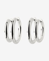 Chunky Lover Hoop Set Medium Silver