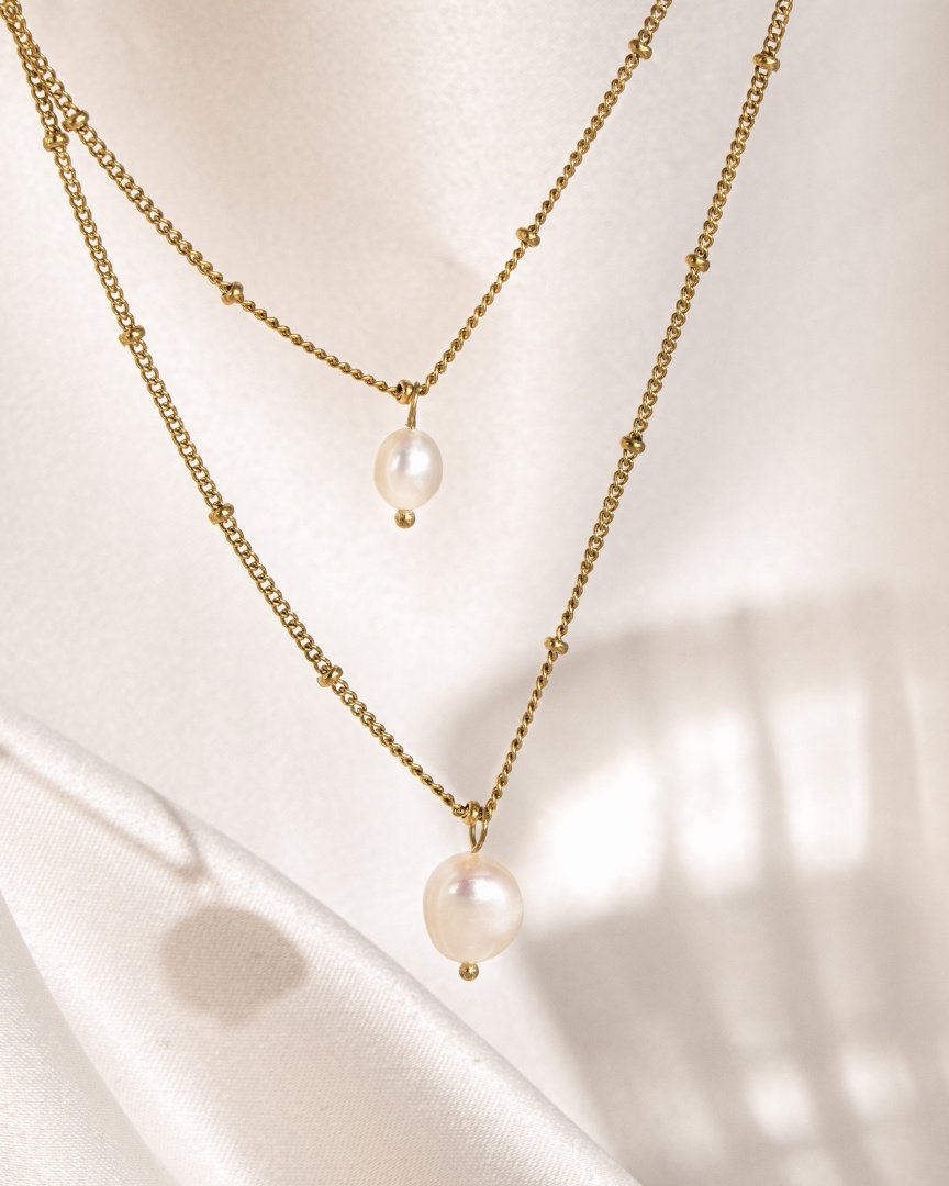 Baby Pearl Necklace Rose Gold