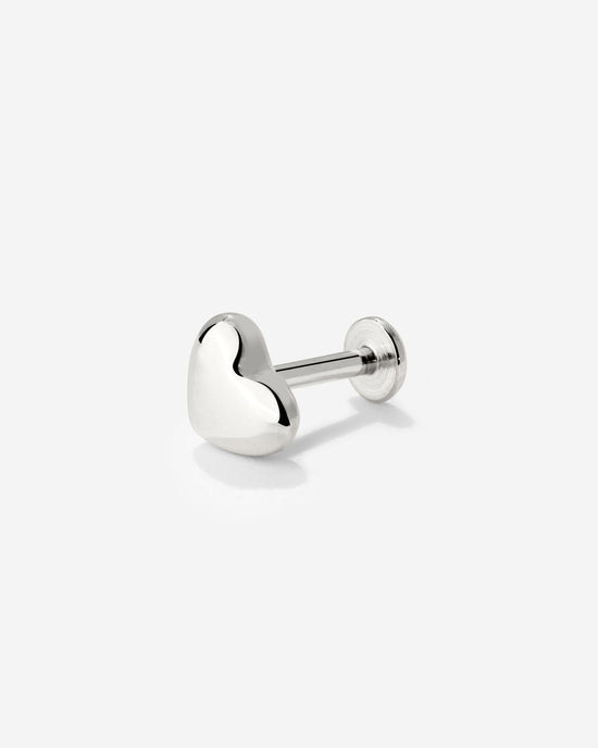 Lovely Heart Piercing Stud Silver