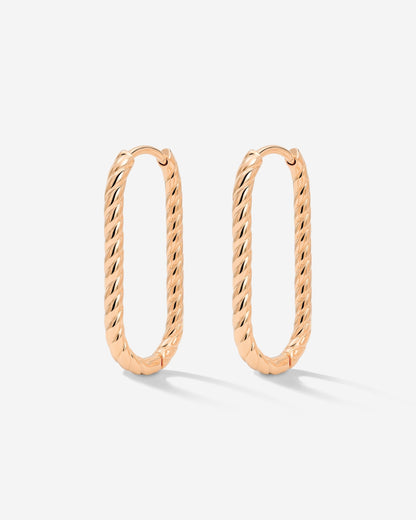 Oval Paloma Hoops Small Rose Gold