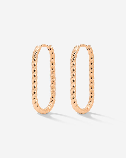 Oval Paloma Hoops Small Rose Gold