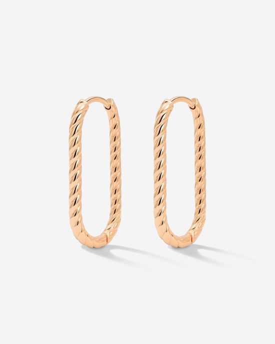 Oval Paloma Hoops Small Rose Gold