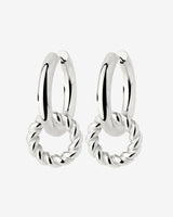 Chunky Twisted Donut Hoop Set Medium Silver