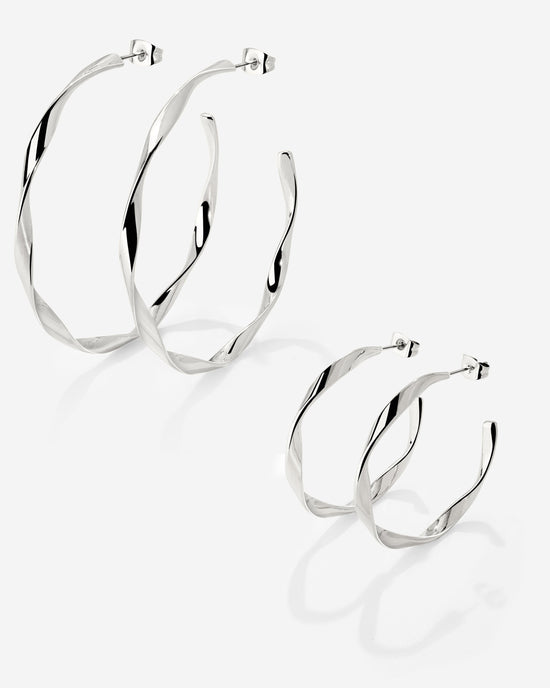 Sahira Hoop Bundle Silver