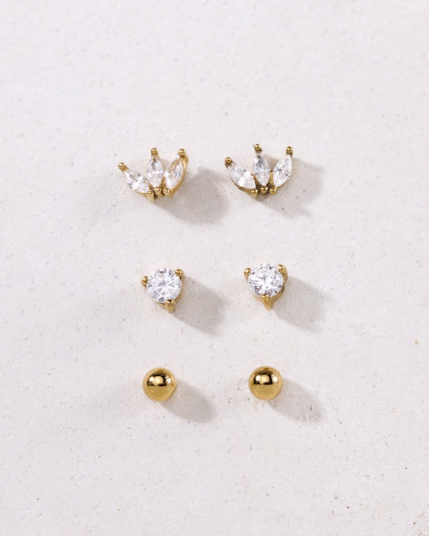 Delicate Bead Studs Rose Gold