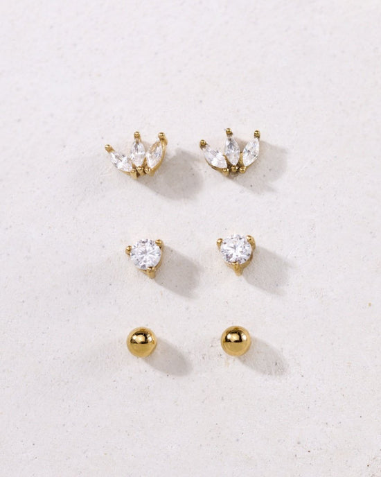 Delicate Bead Studs Rose Gold