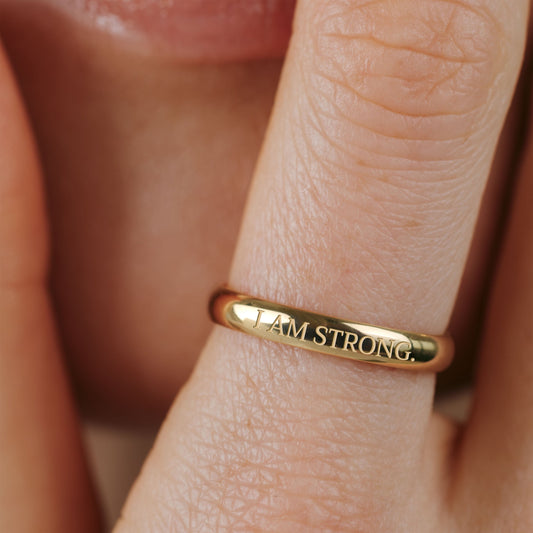 I am strong Ring Stud Earrings Gold