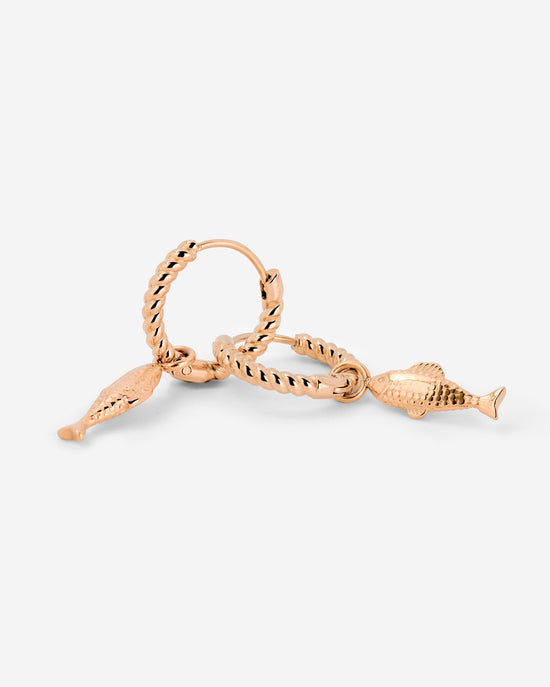 Pezito Twisted Hoop Set Small Rose Gold