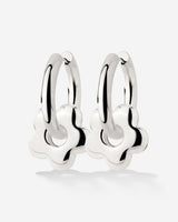Chunky Bubble Flower Hoop Set Medium Silver