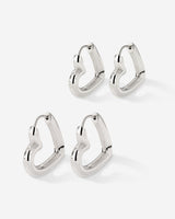 Phat Heart Hoop Bundle Silver