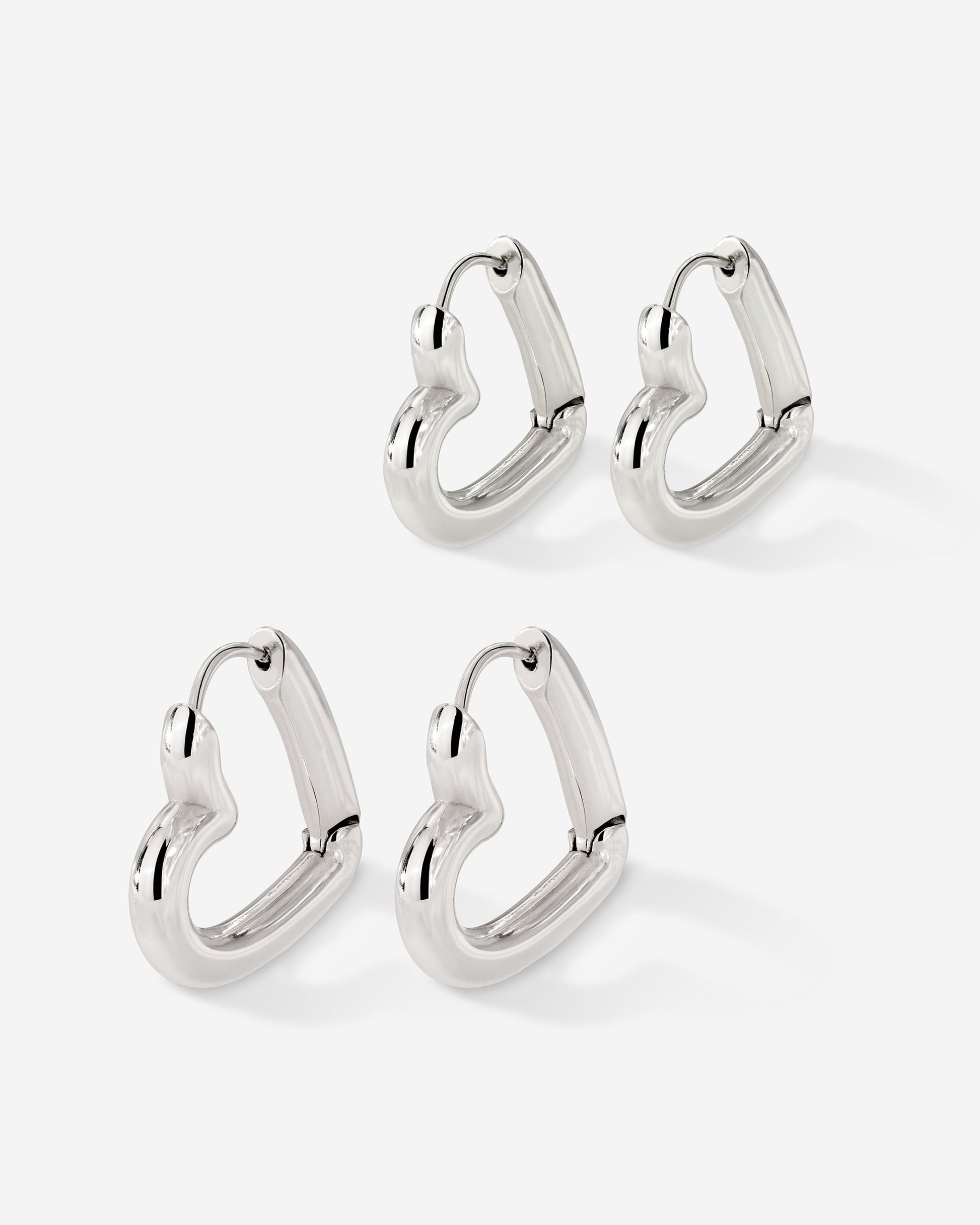 Phat Heart Hoop Bundle Silver
