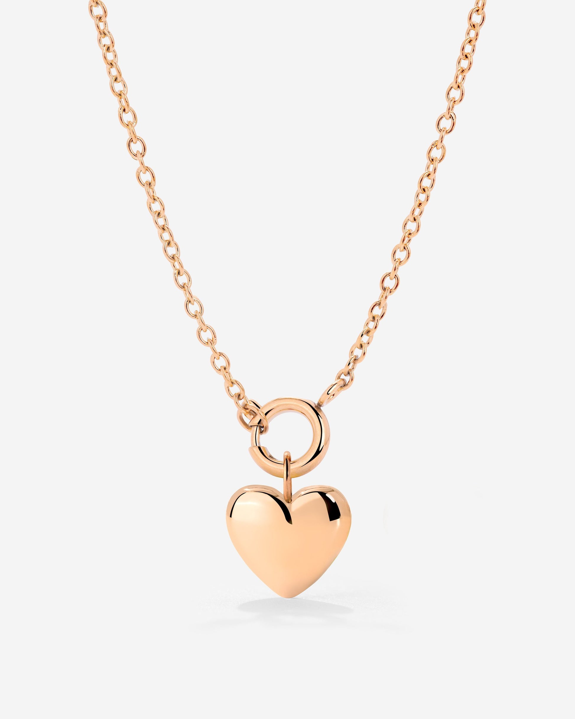 Lovely Heart Classic Chain Necklace Set Rose Gold