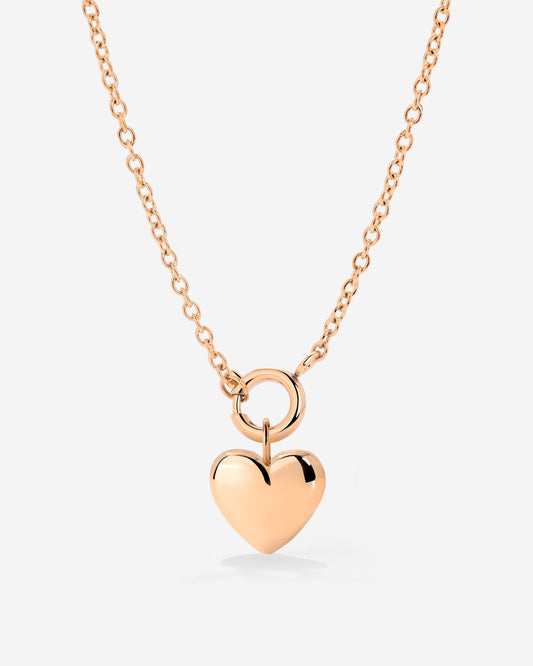 Lovely Heart Classic Chain Necklace Set Rose Gold