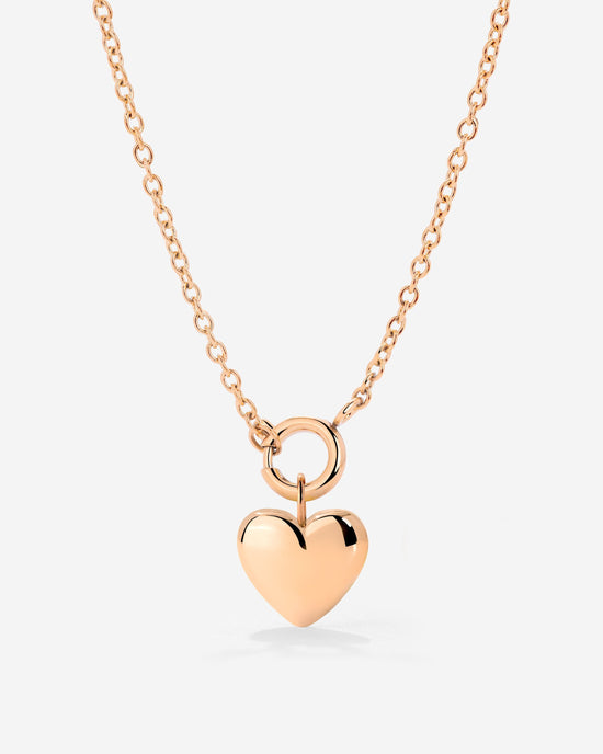 Lovely Heart Classic Chain Necklace Set Rose Gold