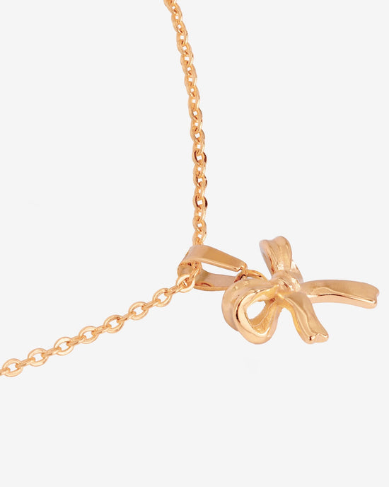 Pretty Ribbon Necklace Rose Gold
