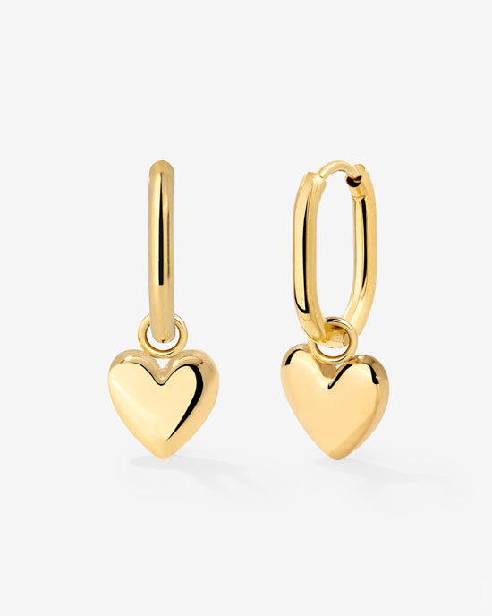 Lovely Heart Oval Hoop Set Baby Gold