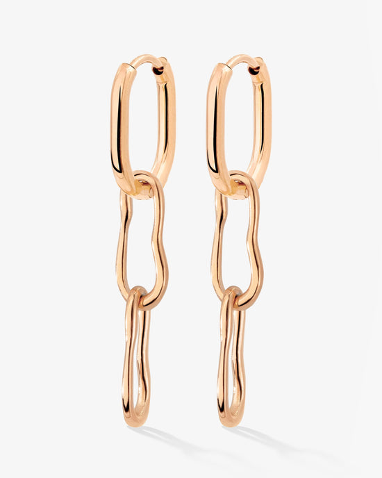 Blending Duo Oval Hoop Set Baby Rose Gold