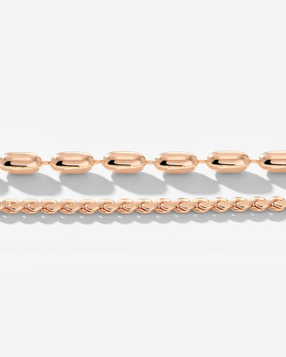 Droplet Double Necklace Rose Gold