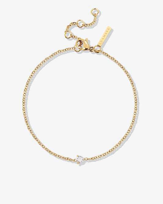 Solitaire Stone Bracelet gold
