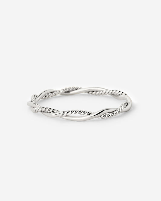 Curly Twist Ring Silver
