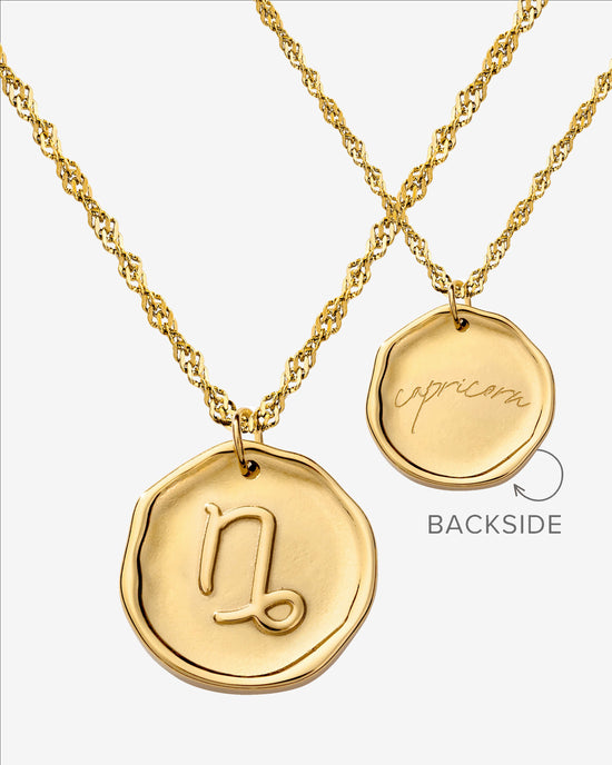 Zodiac Necklace – Capricorn Gold