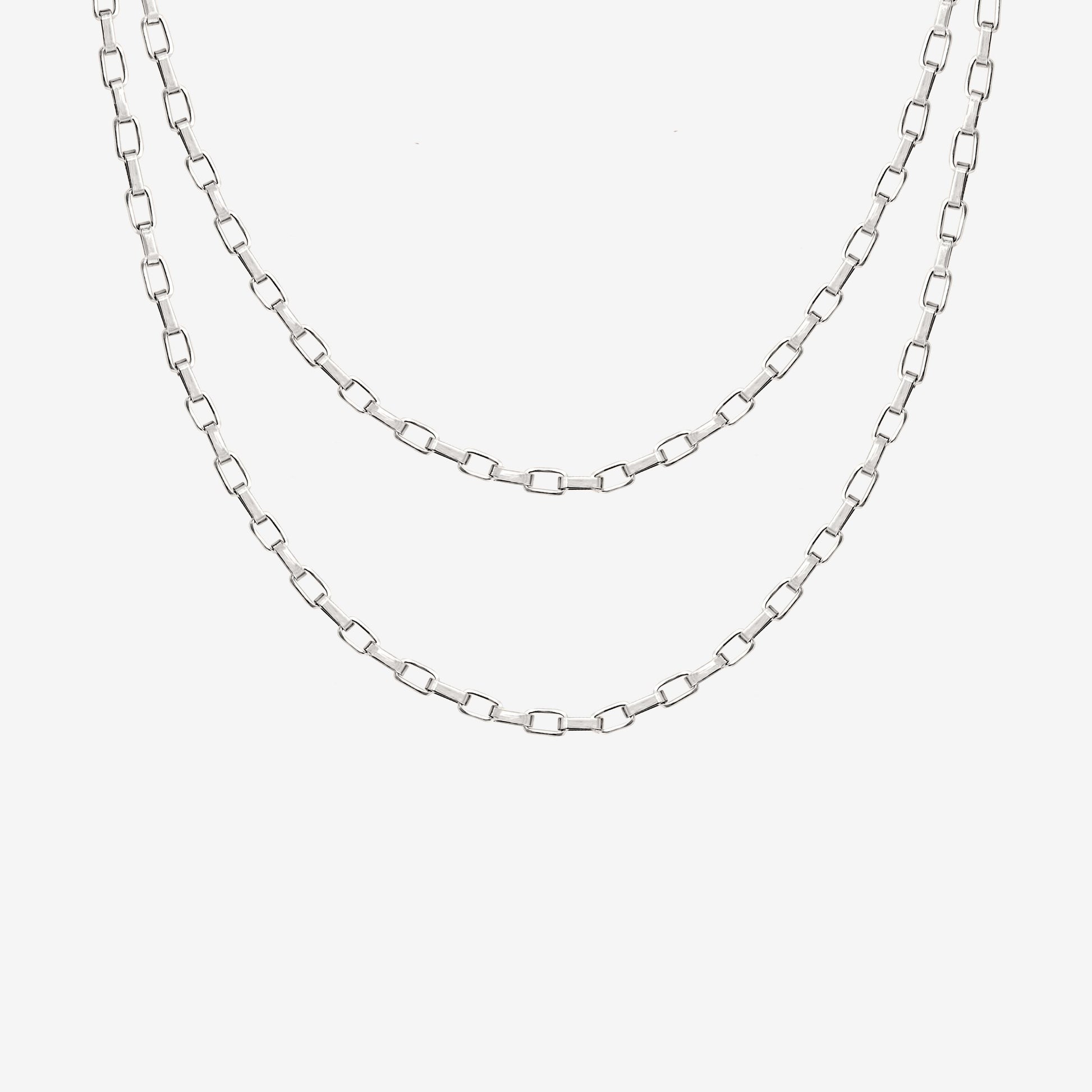 Square Y Box Chain Silver