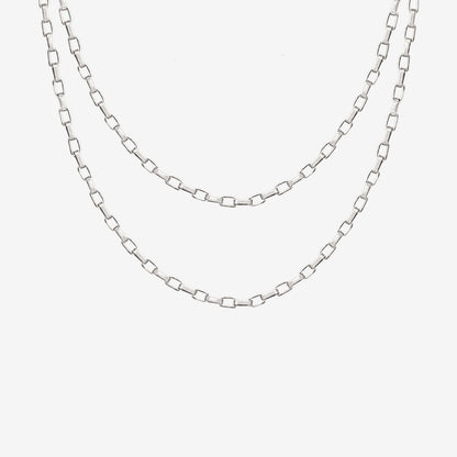 Square Y Box Chain Silver