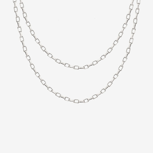 Square Y Box Chain Silver