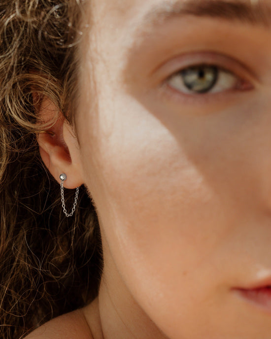 Chained Studs Silver