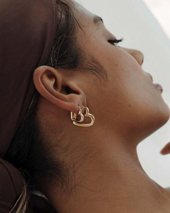 Phat Heart Hoop Bundle Rose Gold