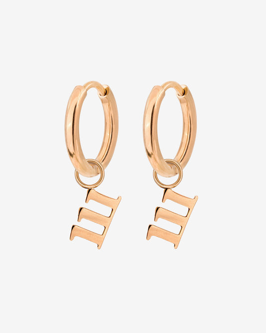 Angel Number 111 Hoop Set Small Rose Gold