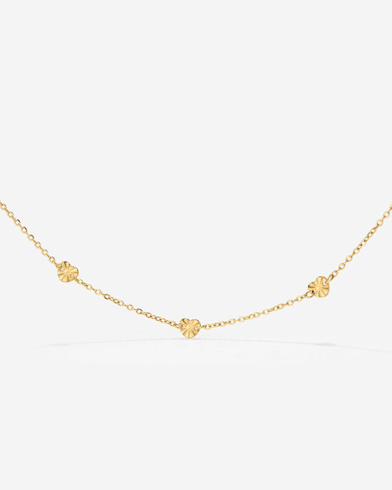 Glass Heart Necklace Gold
