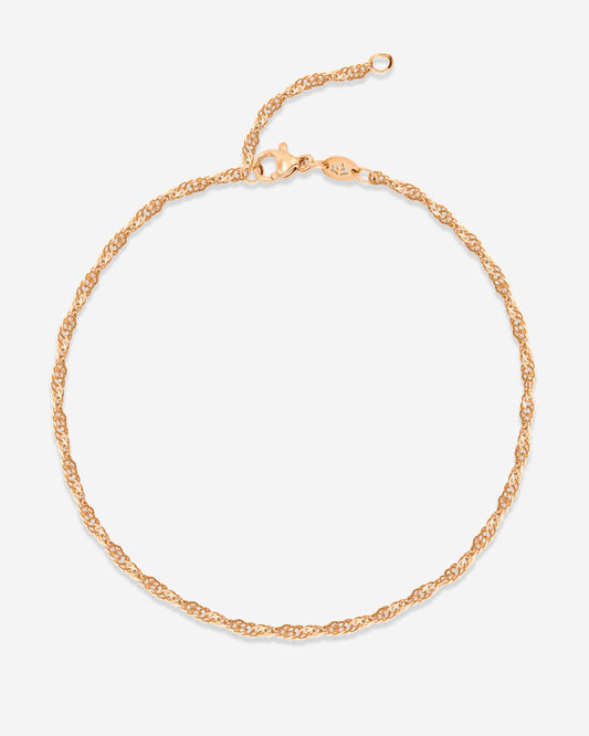 Slim Singapore Anklet Rose Gold