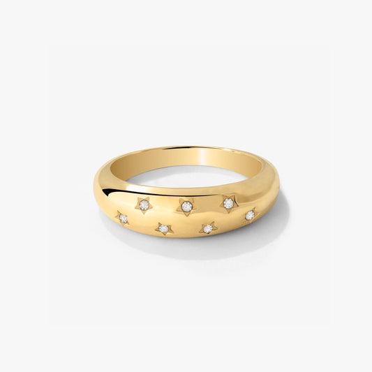 Starstruck Ring Stud Earrings Gold