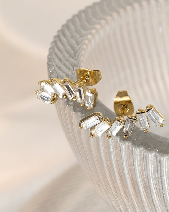 Glam Earclimber Studs Rose Gold