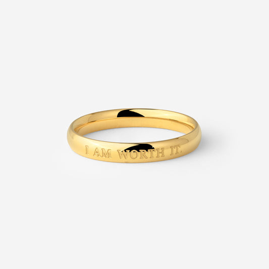 I am worth it Ring Stud Earrings Gold