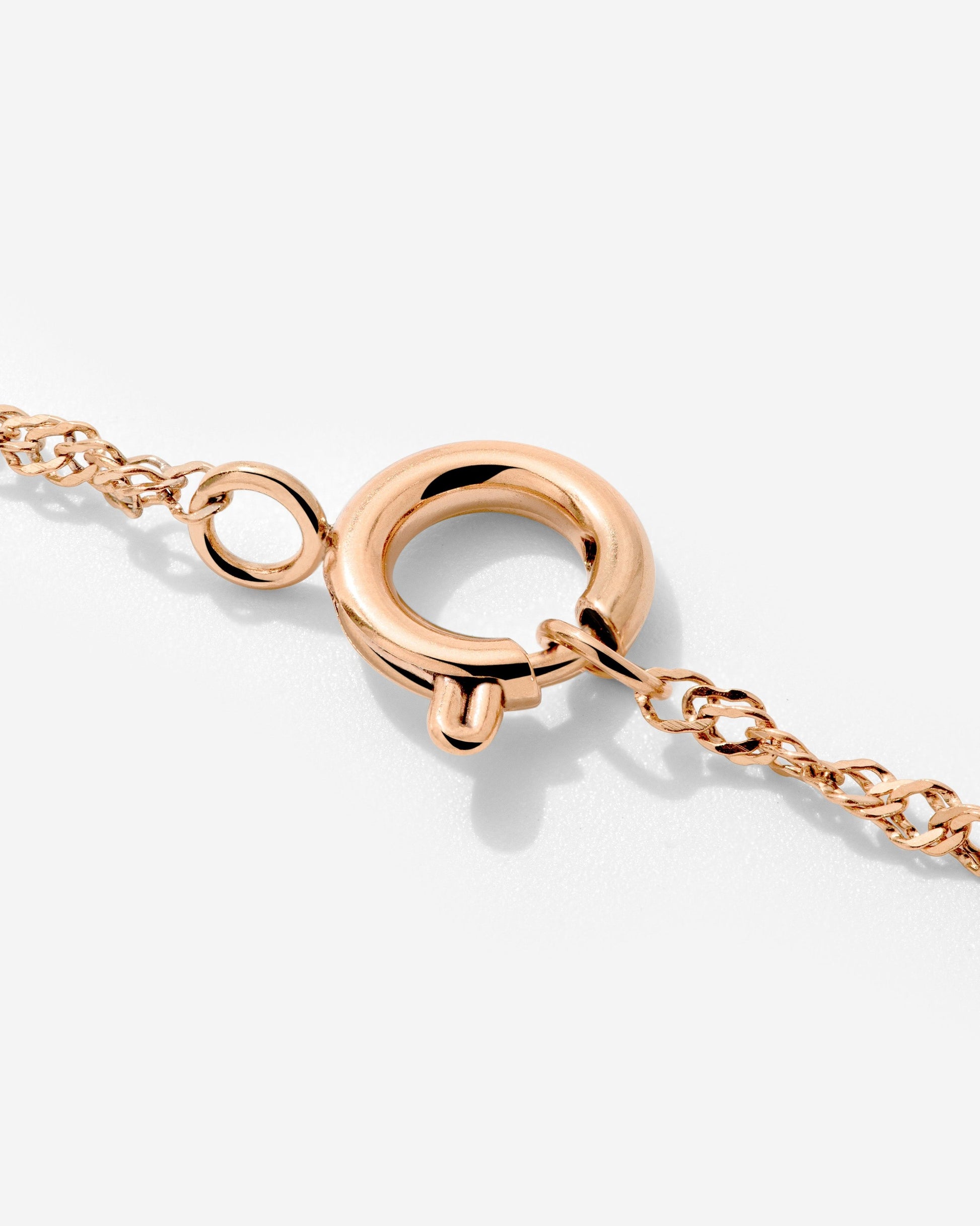 Singapore Chain Charm Necklace Rose Gold